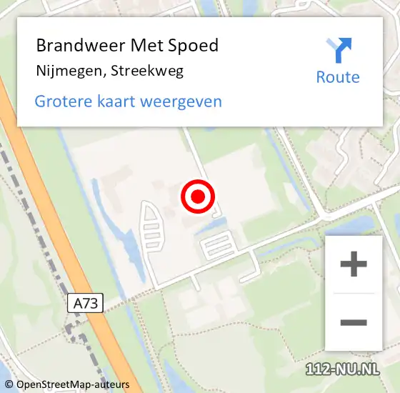 Locatie op kaart van de 112 melding: Brandweer Met Spoed Naar Nijmegen, Streekweg op 31 december 2023 20:49