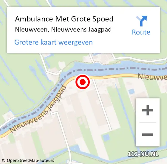 Locatie op kaart van de 112 melding: Ambulance Met Grote Spoed Naar Nieuwveen, Nieuwveens Jaagpad op 31 december 2023 20:56