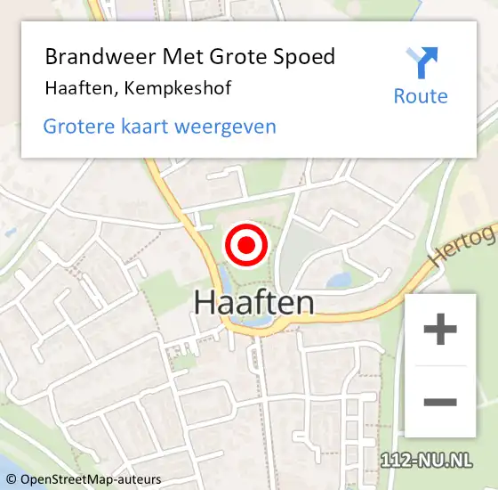 Locatie op kaart van de 112 melding: Brandweer Met Grote Spoed Naar Haaften, Kempkeshof op 31 december 2023 20:57