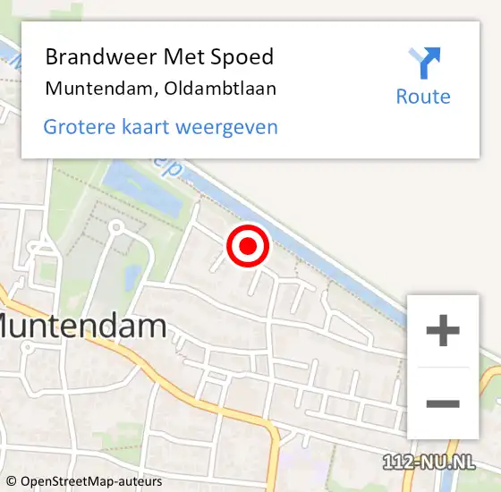 Locatie op kaart van de 112 melding: Brandweer Met Spoed Naar Muntendam, Oldambtlaan op 31 december 2023 20:59