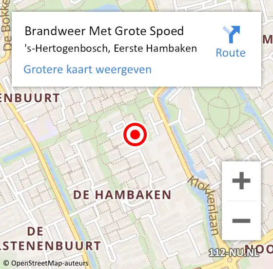 Locatie op kaart van de 112 melding: Brandweer Met Grote Spoed Naar 's-Hertogenbosch, Eerste Hambaken op 31 december 2023 21:07