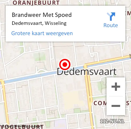 Locatie op kaart van de 112 melding: Brandweer Met Spoed Naar Dedemsvaart, Wisseling op 31 december 2023 21:14