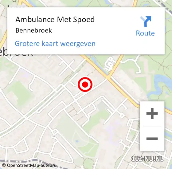Locatie op kaart van de 112 melding: Ambulance Met Spoed Naar Bennebroek op 31 december 2023 21:15