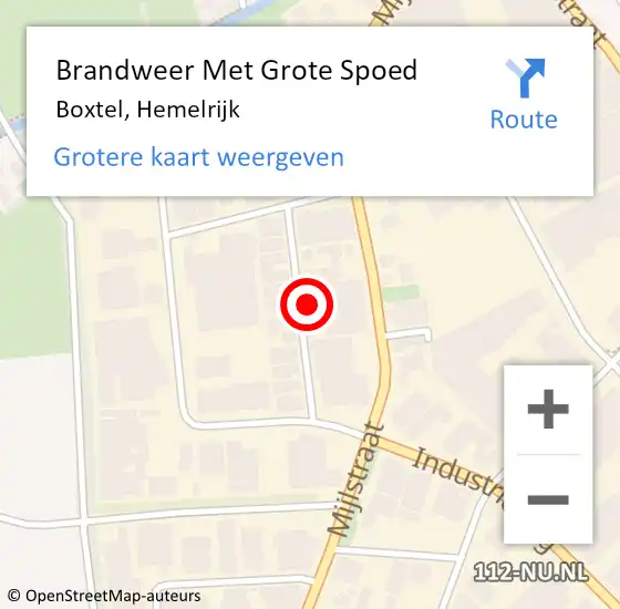 Locatie op kaart van de 112 melding: Brandweer Met Grote Spoed Naar Boxtel, Hemelrijk op 31 december 2023 21:18