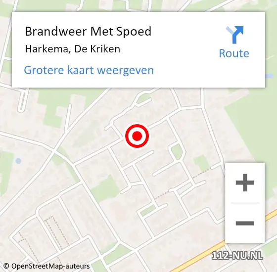 Locatie op kaart van de 112 melding: Brandweer Met Spoed Naar Harkema, De Kriken op 31 december 2023 21:19