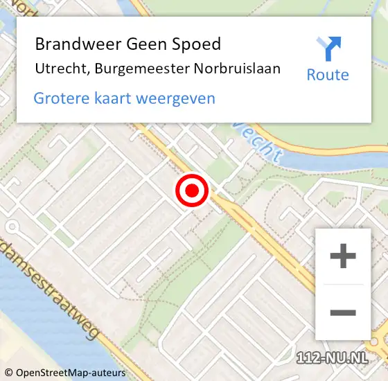 Locatie op kaart van de 112 melding: Brandweer Geen Spoed Naar Utrecht, Burgemeester Norbruislaan op 31 december 2023 21:20