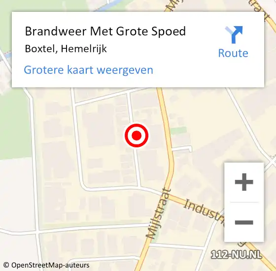 Locatie op kaart van de 112 melding: Brandweer Met Grote Spoed Naar Boxtel, Hemelrijk op 31 december 2023 21:29