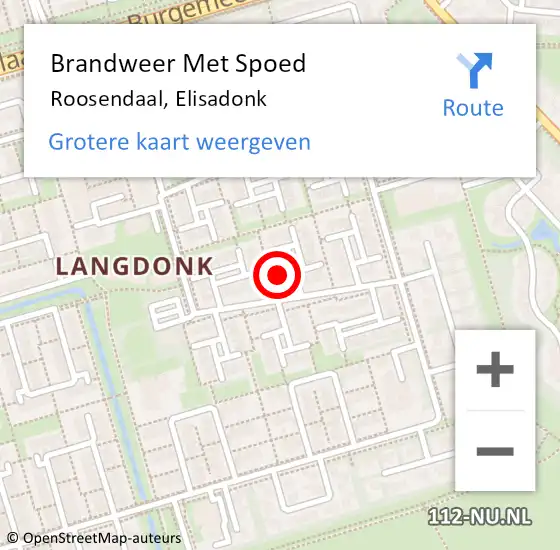 Locatie op kaart van de 112 melding: Brandweer Met Spoed Naar Roosendaal, Elisadonk op 31 december 2023 21:31