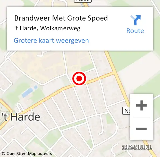 Locatie op kaart van de 112 melding: Brandweer Met Grote Spoed Naar 't Harde, Wolkamerweg op 31 december 2023 21:33