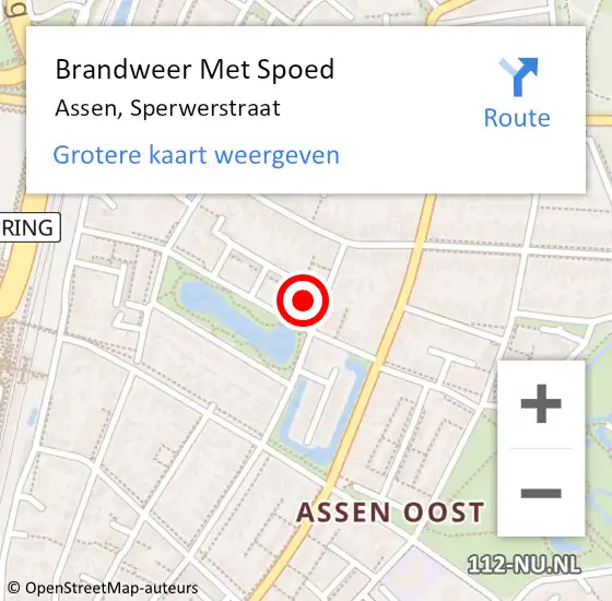 Locatie op kaart van de 112 melding: Brandweer Met Spoed Naar Assen, Sperwerstraat op 31 december 2023 21:34