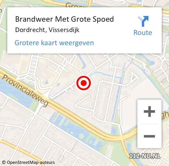 Locatie op kaart van de 112 melding: Brandweer Met Grote Spoed Naar Dordrecht, Vissersdijk op 31 december 2023 21:37