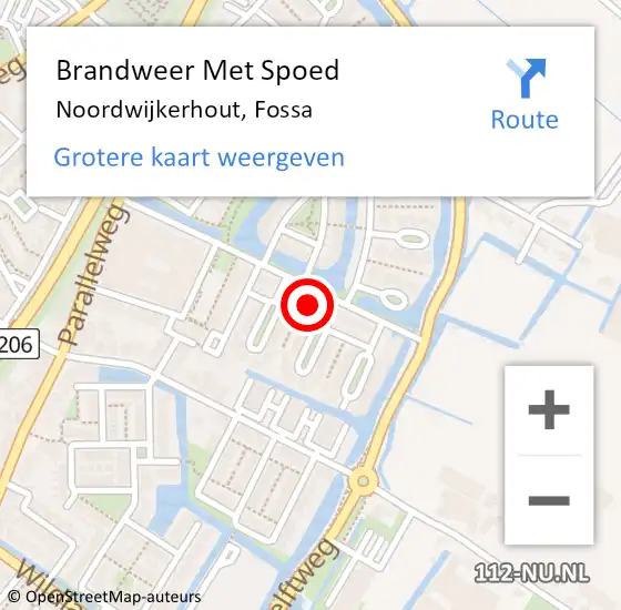 Locatie op kaart van de 112 melding: Brandweer Met Spoed Naar Noordwijkerhout, Fossa op 31 december 2023 21:41