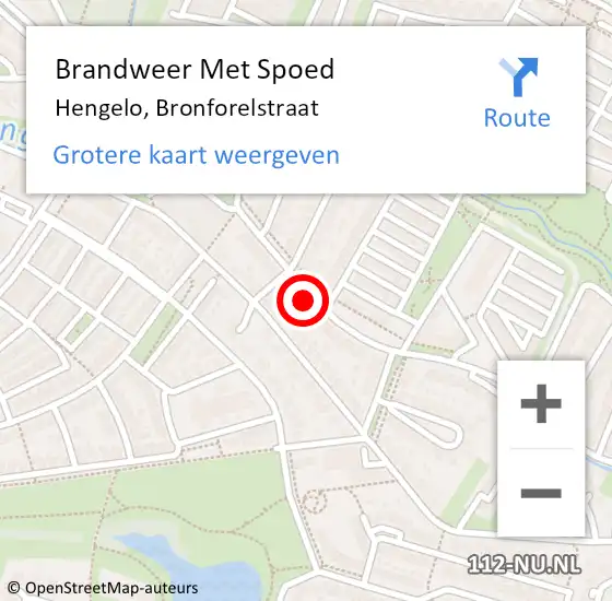 Locatie op kaart van de 112 melding: Brandweer Met Spoed Naar Hengelo, Bronforelstraat op 31 december 2023 21:55