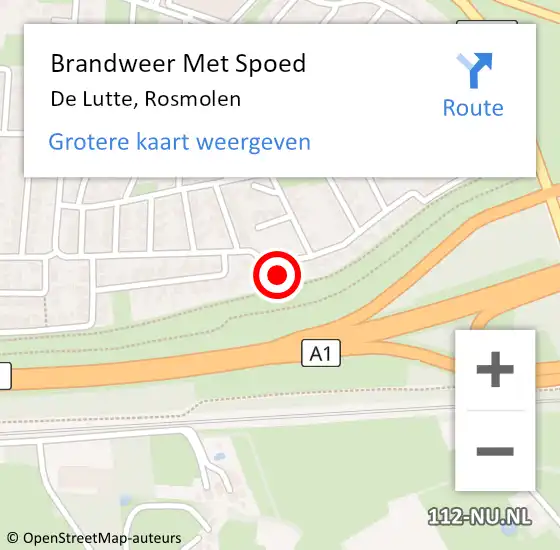 Locatie op kaart van de 112 melding: Brandweer Met Spoed Naar De Lutte, Rosmolen op 31 december 2023 21:56