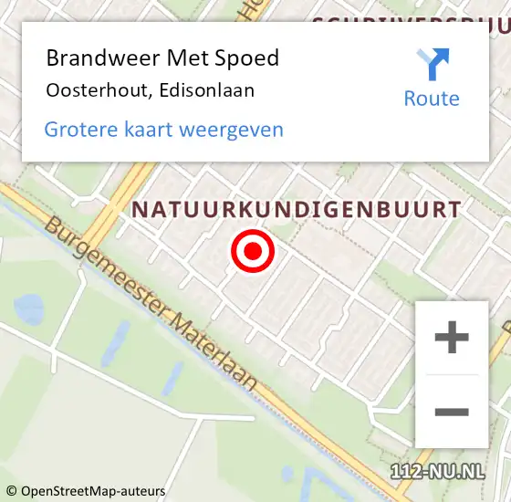 Locatie op kaart van de 112 melding: Brandweer Met Spoed Naar Oosterhout, Edisonlaan op 31 december 2023 22:02