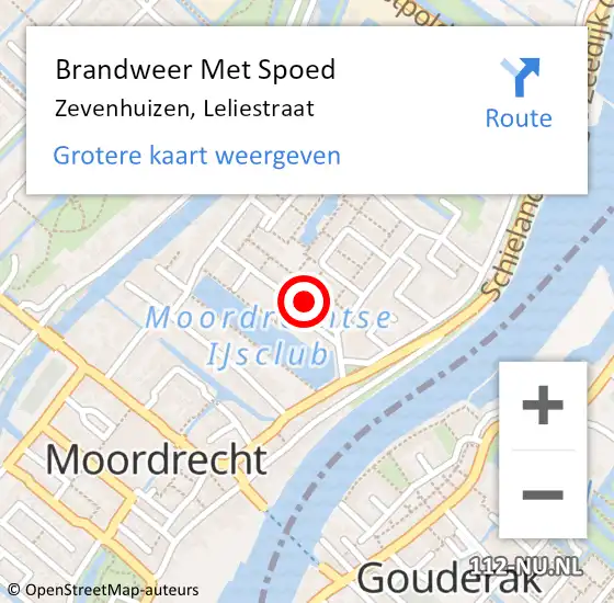 Locatie op kaart van de 112 melding: Brandweer Met Spoed Naar Zevenhuizen, Leliestraat op 31 december 2023 22:03