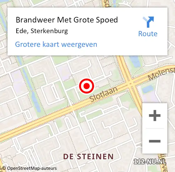 Locatie op kaart van de 112 melding: Brandweer Met Grote Spoed Naar Ede, Sterkenburg op 31 december 2023 22:34