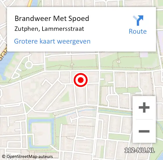 Locatie op kaart van de 112 melding: Brandweer Met Spoed Naar Zutphen, Lammersstraat op 31 december 2023 22:36