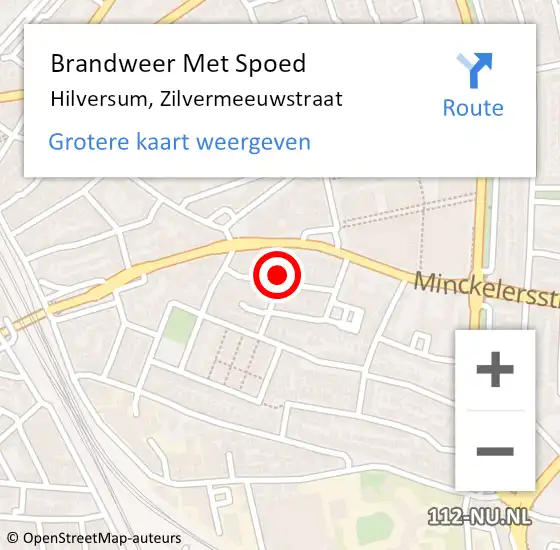 Locatie op kaart van de 112 melding: Brandweer Met Spoed Naar Hilversum, Zilvermeeuwstraat op 31 december 2023 22:37