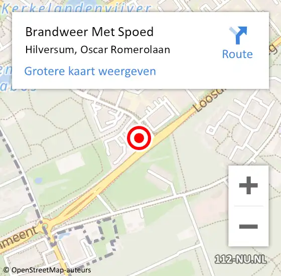 Locatie op kaart van de 112 melding: Brandweer Met Spoed Naar Hilversum, Oscar Romerolaan op 31 december 2023 22:37