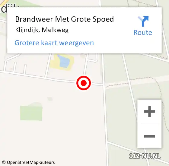 Locatie op kaart van de 112 melding: Brandweer Met Grote Spoed Naar Klijndijk, Melkweg op 31 december 2023 22:45