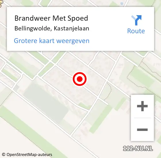 Locatie op kaart van de 112 melding: Brandweer Met Spoed Naar Bellingwolde, Kastanjelaan op 31 december 2023 22:50