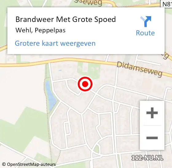 Locatie op kaart van de 112 melding: Brandweer Met Grote Spoed Naar Wehl, Peppelpas op 31 december 2023 22:54