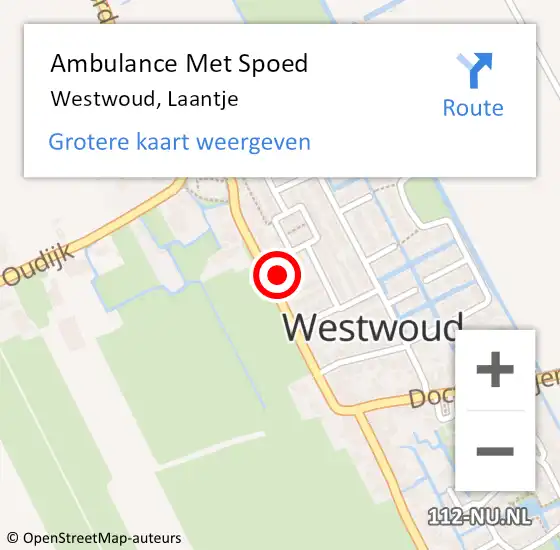 Locatie op kaart van de 112 melding: Ambulance Met Spoed Naar Westwoud, Laantje op 31 december 2023 23:03