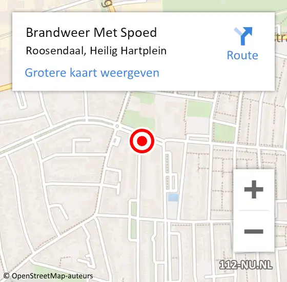 Locatie op kaart van de 112 melding: Brandweer Met Spoed Naar Roosendaal, Heilig Hartplein op 31 december 2023 23:08