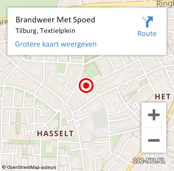 Locatie op kaart van de 112 melding: Brandweer Met Spoed Naar Tilburg, Textielplein op 31 december 2023 23:11