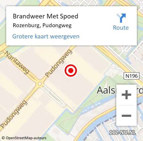 Locatie op kaart van de 112 melding: Brandweer Met Spoed Naar Rozenburg, Pudongweg op 31 december 2023 23:13
