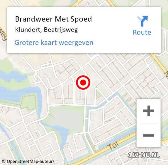 Locatie op kaart van de 112 melding: Brandweer Met Spoed Naar Klundert, Beatrijsweg op 31 december 2023 23:14