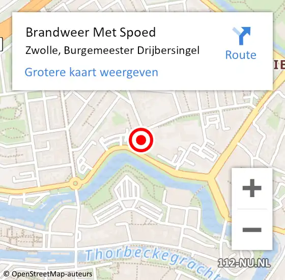 Locatie op kaart van de 112 melding: Brandweer Met Spoed Naar Zwolle, Burgemeester Drijbersingel op 31 december 2023 23:15