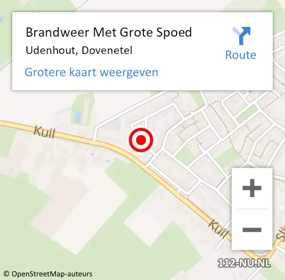 Locatie op kaart van de 112 melding: Brandweer Met Grote Spoed Naar Udenhout, Dovenetel op 31 december 2023 23:17