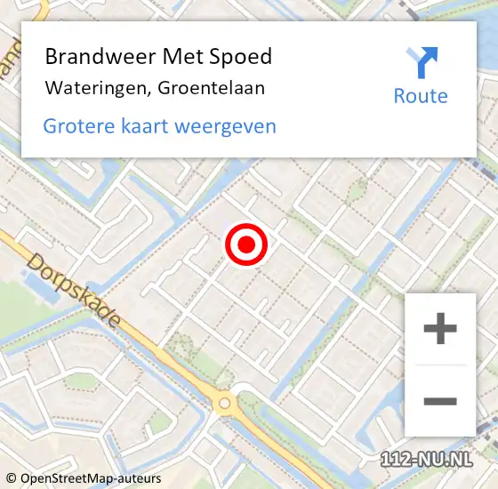 Locatie op kaart van de 112 melding: Brandweer Met Spoed Naar Wateringen, Groentelaan op 31 december 2023 23:17