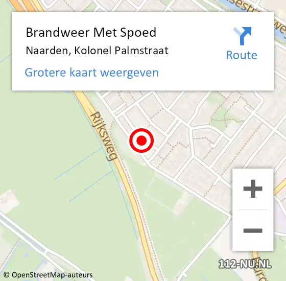 Locatie op kaart van de 112 melding: Brandweer Met Spoed Naar Naarden, Kolonel Palmstraat op 31 december 2023 23:21