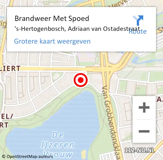 Locatie op kaart van de 112 melding: Brandweer Met Spoed Naar 's-Hertogenbosch, Adriaan van Ostadestraat op 31 december 2023 23:21