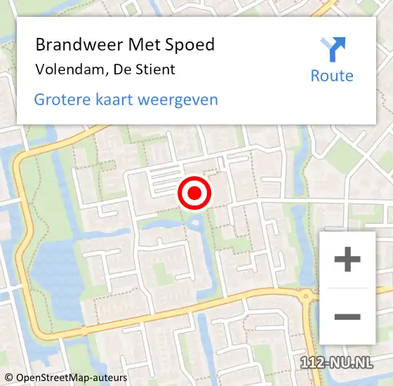 Locatie op kaart van de 112 melding: Brandweer Met Spoed Naar Volendam, De Stient op 31 december 2023 23:22