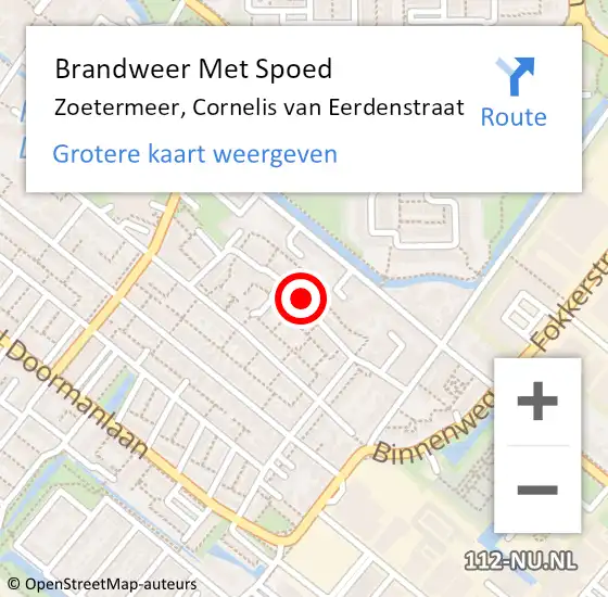 Locatie op kaart van de 112 melding: Brandweer Met Spoed Naar Zoetermeer, Cornelis van Eerdenstraat op 31 december 2023 23:23