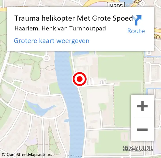Locatie op kaart van de 112 melding: Trauma helikopter Met Grote Spoed Naar Haarlem, Henk van Turnhoutpad op 31 december 2023 23:26