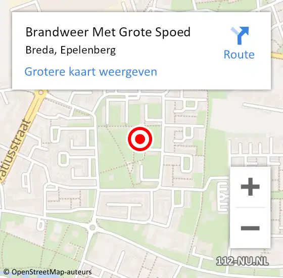 Locatie op kaart van de 112 melding: Brandweer Met Grote Spoed Naar Breda, Epelenberg op 31 december 2023 23:40