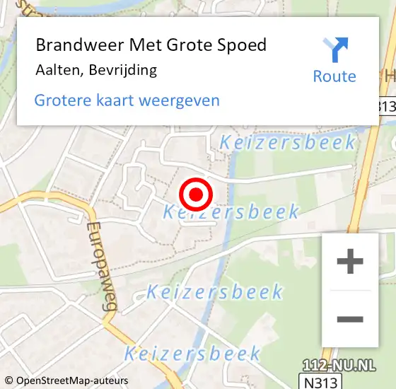 Locatie op kaart van de 112 melding: Brandweer Met Grote Spoed Naar Aalten, Bevrijding op 31 december 2023 23:45