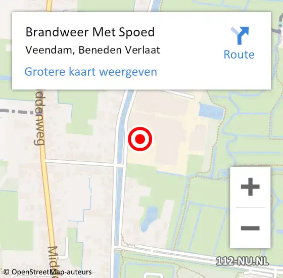 Locatie op kaart van de 112 melding: Brandweer Met Spoed Naar Veendam, Beneden Verlaat op 31 december 2023 23:47