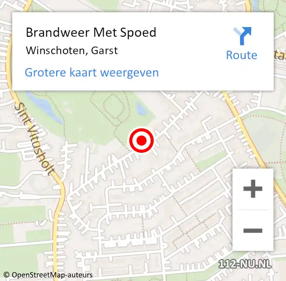 Locatie op kaart van de 112 melding: Brandweer Met Spoed Naar Winschoten, Garst op 31 december 2023 23:48