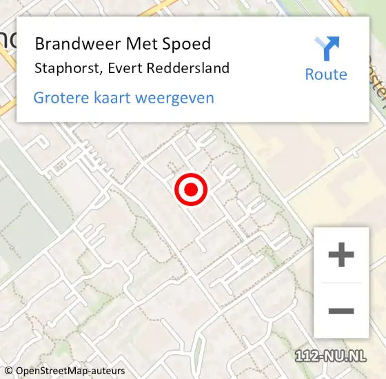Locatie op kaart van de 112 melding: Brandweer Met Spoed Naar Staphorst, Evert Reddersland op 1 januari 2024 00:06