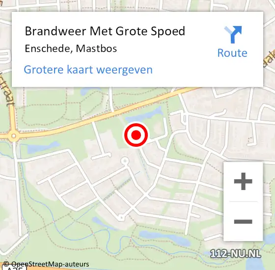 Locatie op kaart van de 112 melding: Brandweer Met Grote Spoed Naar Enschede, Mastbos op 1 januari 2024 00:20