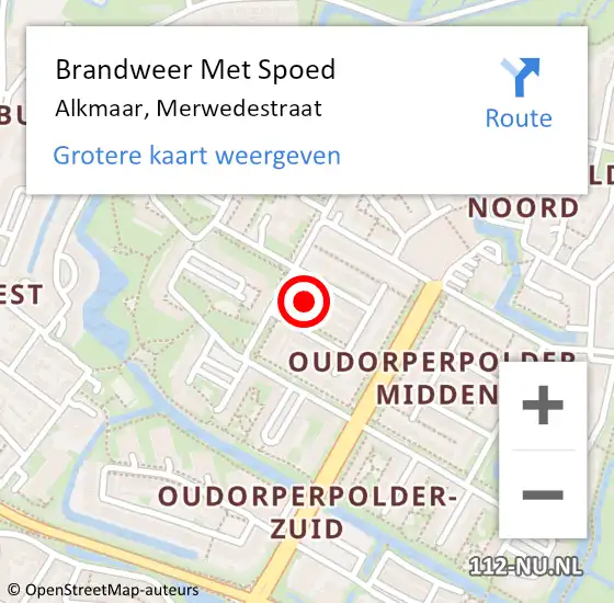 Locatie op kaart van de 112 melding: Brandweer Met Spoed Naar Alkmaar, Merwedestraat op 1 januari 2024 00:26