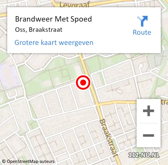 Locatie op kaart van de 112 melding: Brandweer Met Spoed Naar Oss, Braakstraat op 1 januari 2024 00:31