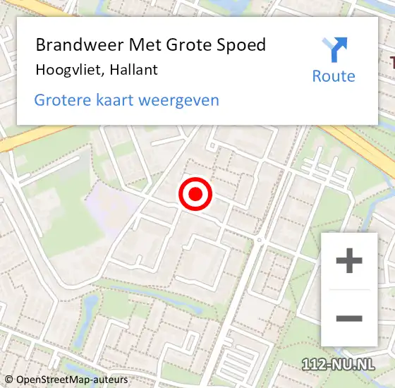 Locatie op kaart van de 112 melding: Brandweer Met Grote Spoed Naar Hoogvliet, Hallant op 1 januari 2024 00:35