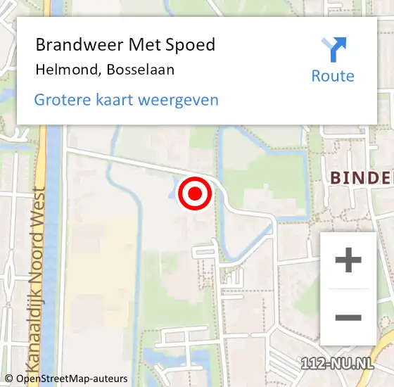 Locatie op kaart van de 112 melding: Brandweer Met Spoed Naar Helmond, Bosselaan op 1 januari 2024 00:40